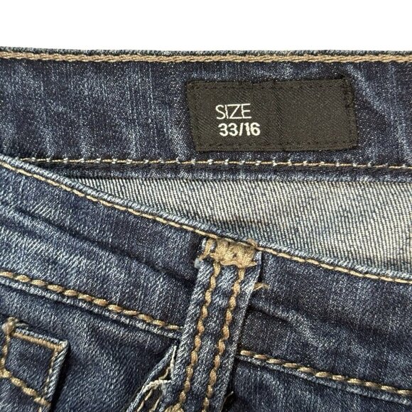 NINE WEST Jeans Missy Sz. 16 Average Dark Blue Embellished Embroidered Flared - Picture 8 of 16